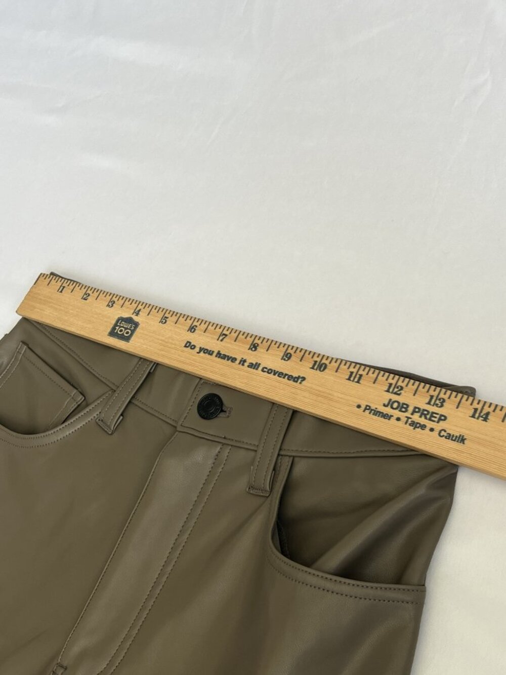 Abercrombie Fitch 90s Relaxed Vegan Leather Cargo Pant 27/4 Taupe High Rise - Picture 6 of 9